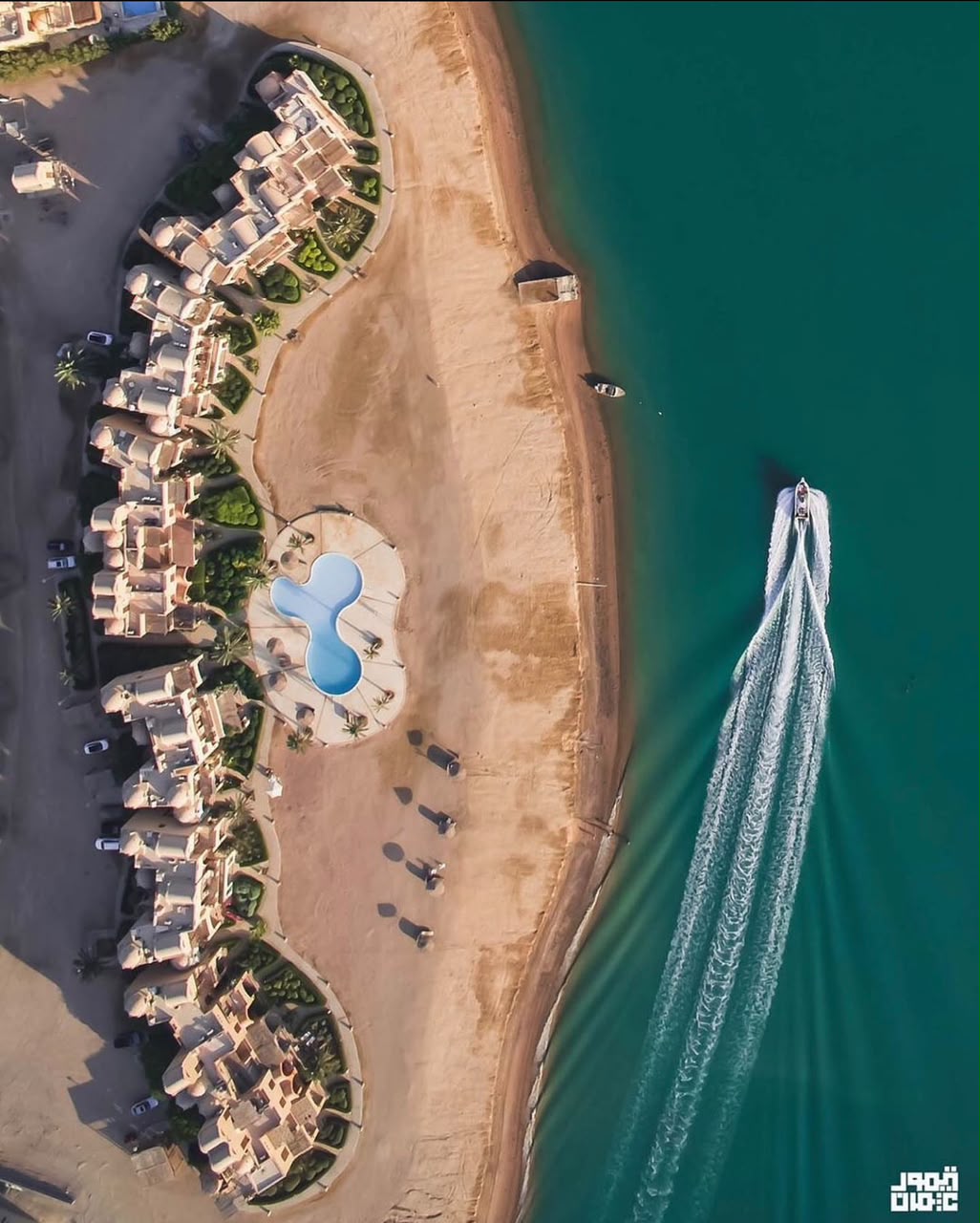 The coastline and turquoise sea