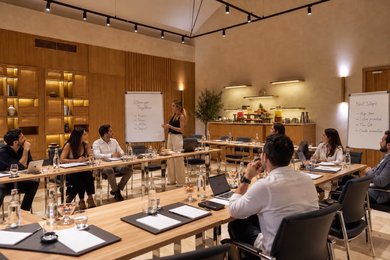Colleagues in a facilitated discussion