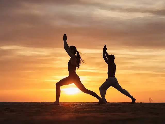 Yoga at sunset